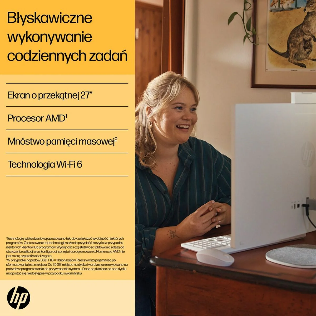 All in One HP 9U2K5EA 27" AMD Ryzen 5 7520U 16 GB RAM 512 GB SSD - Image 4