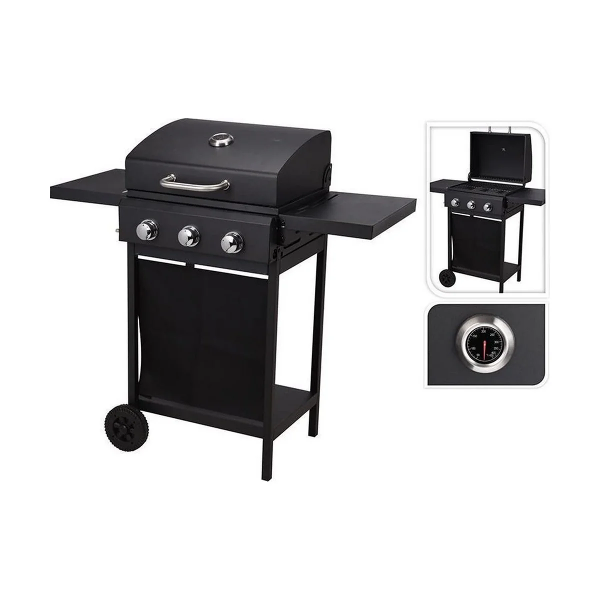 Barbecue a gas Vaggan 139 x 56,5 x 106 cm Nero - Image 4