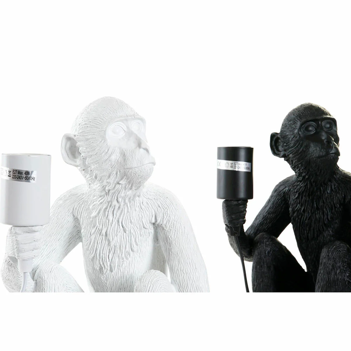 Lampada da tavolo DKD Home Decor 33 x 32 x 31 cm Nero Bianco Resina 220 V 50 W (2 Unità) - Image 4