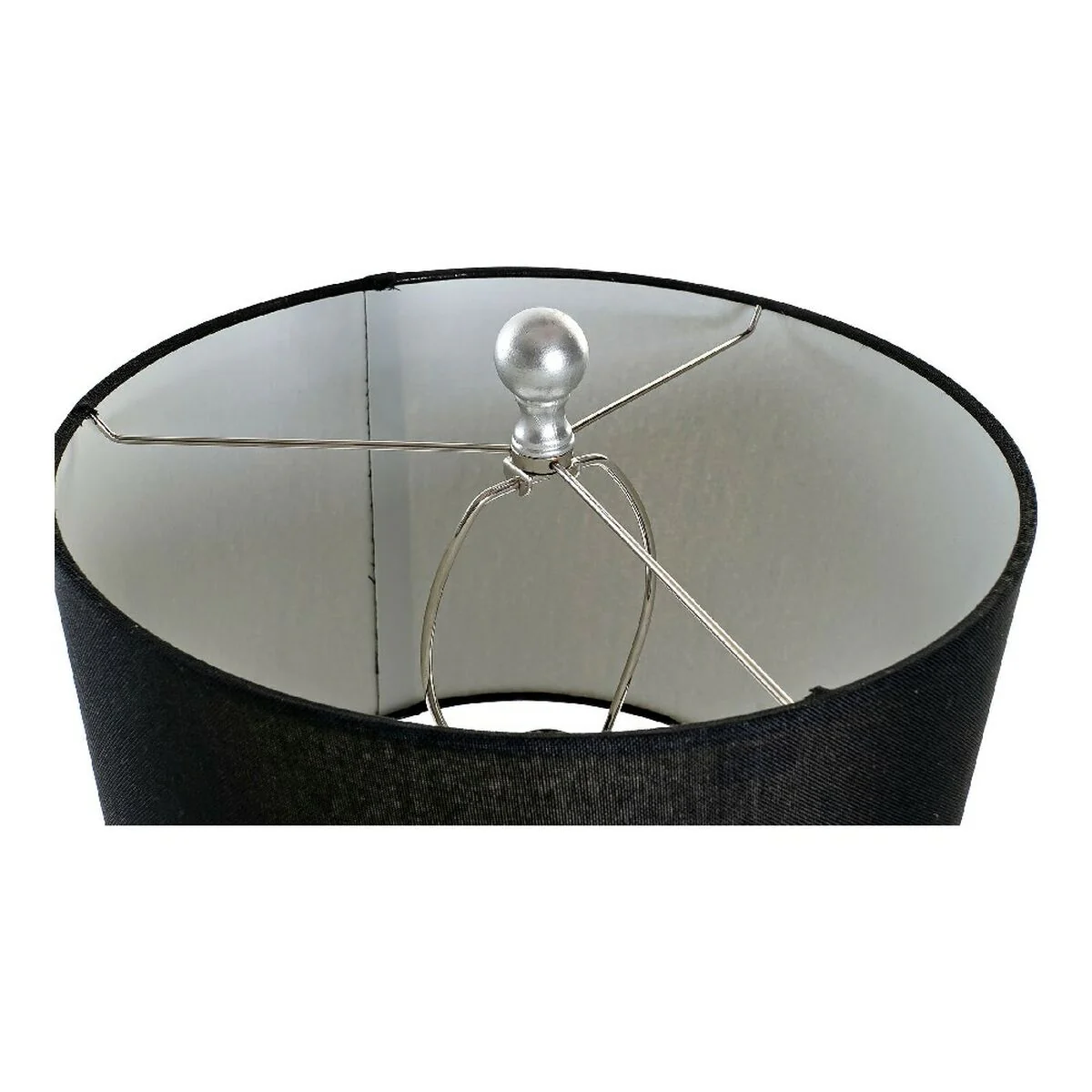 Lampada da tavolo DKD Home Decor Nero Argento Poliestere Acrilico Resina 220 V 60 W (33 x 33 x 74 cm) - Image 5
